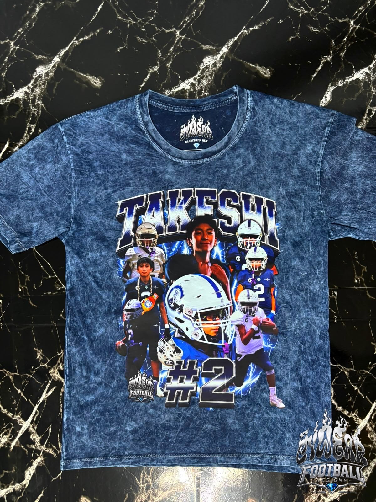 PLAYERA PERSONALIZADA FUTBOL AMERICANO- DESLAVADA 🏈
