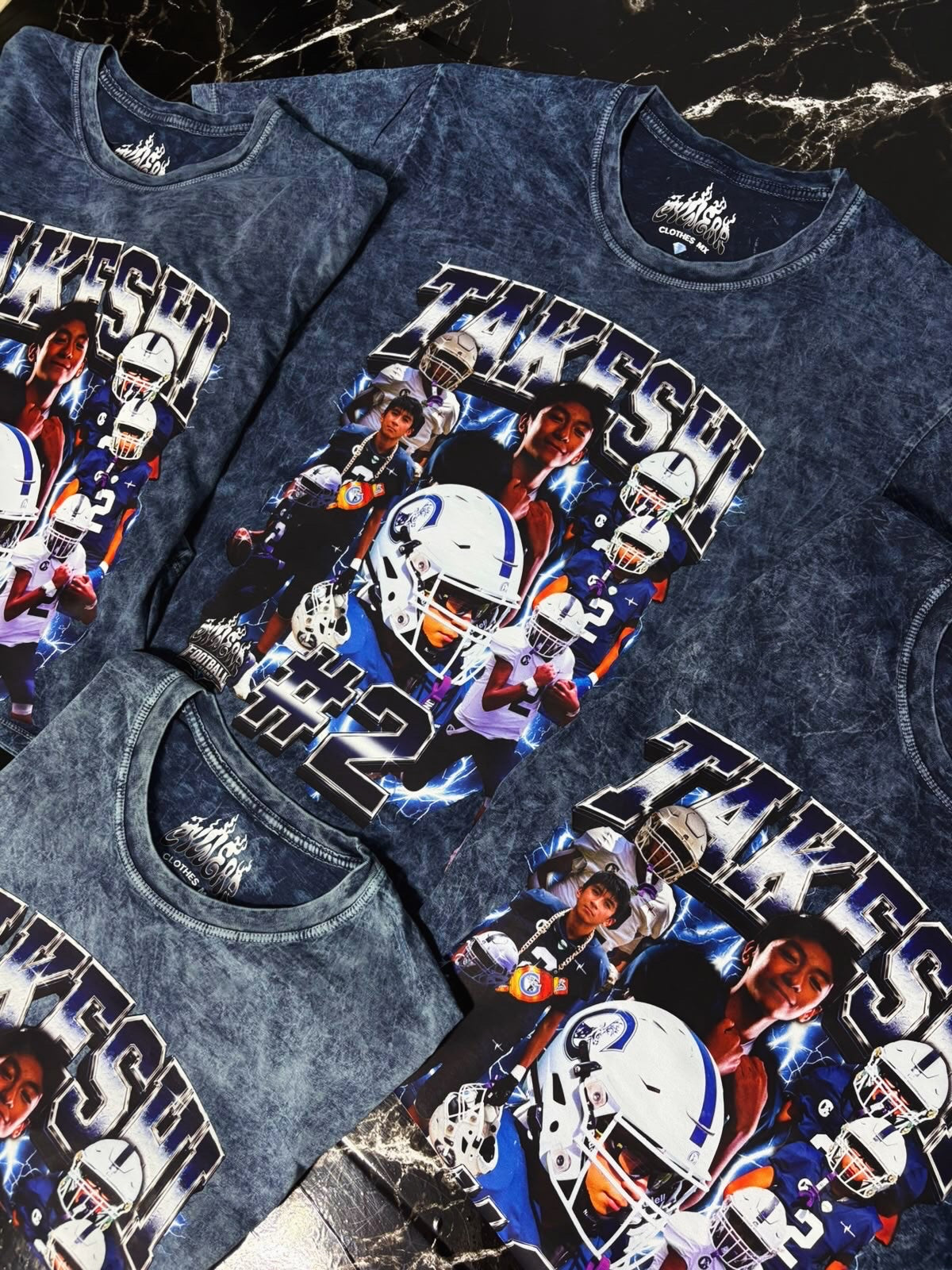 PLAYERA PERSONALIZADA FUTBOL AMERICANO- DESLAVADA 🏈