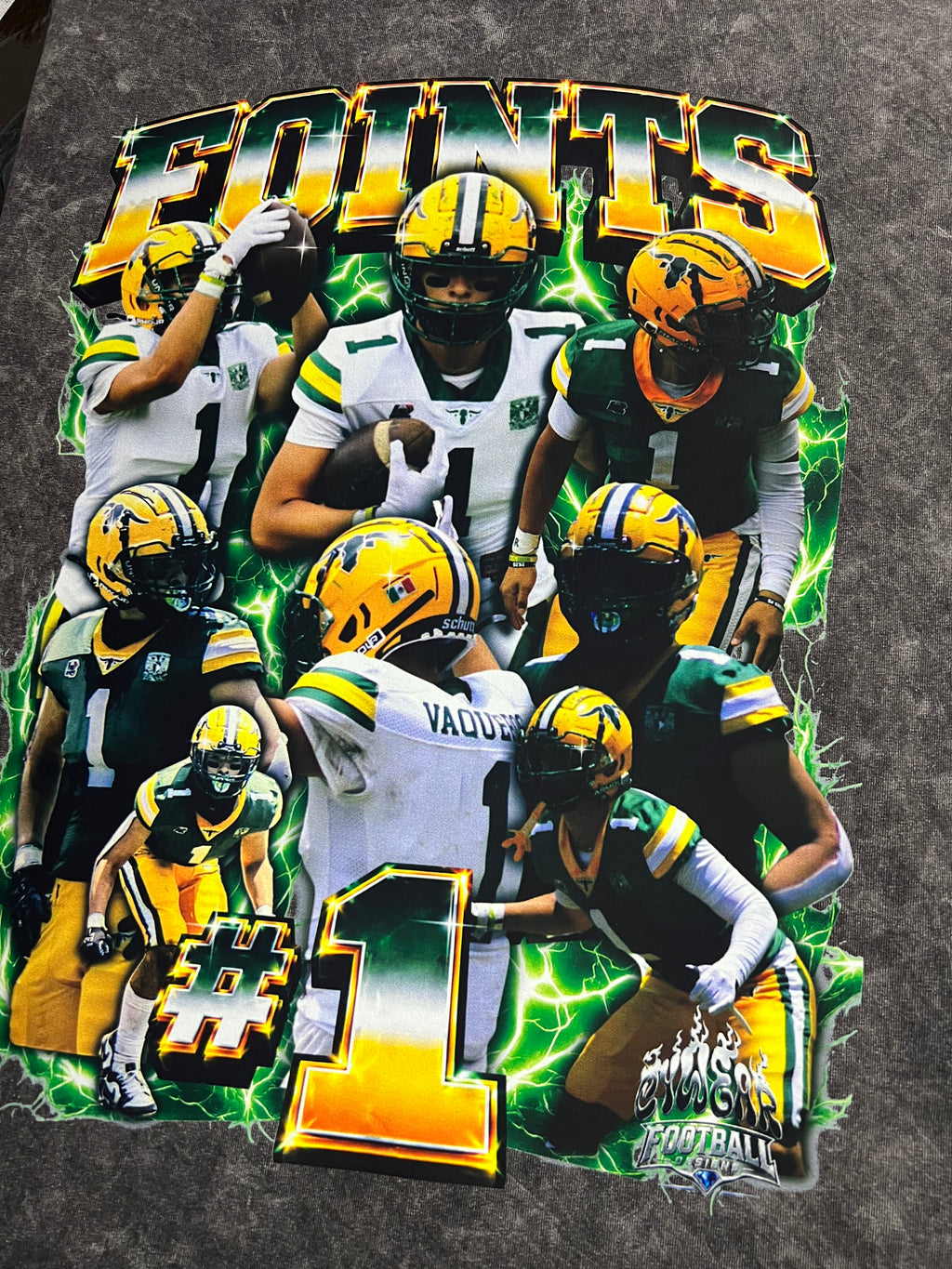 PLAYERA PERSONALIZADA FUTBOL AMERICANO- DESLAVADA 🏈