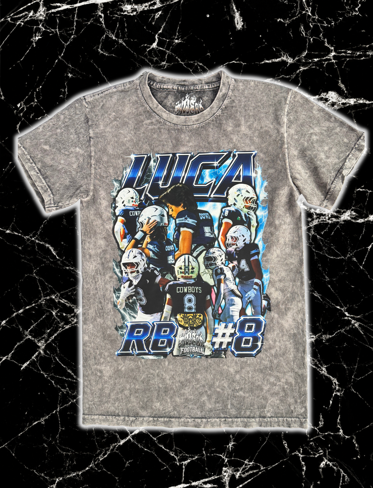 PLAYERA PERSONALIZADA FUTBOL AMERICANO- DESLAVADA 🏈