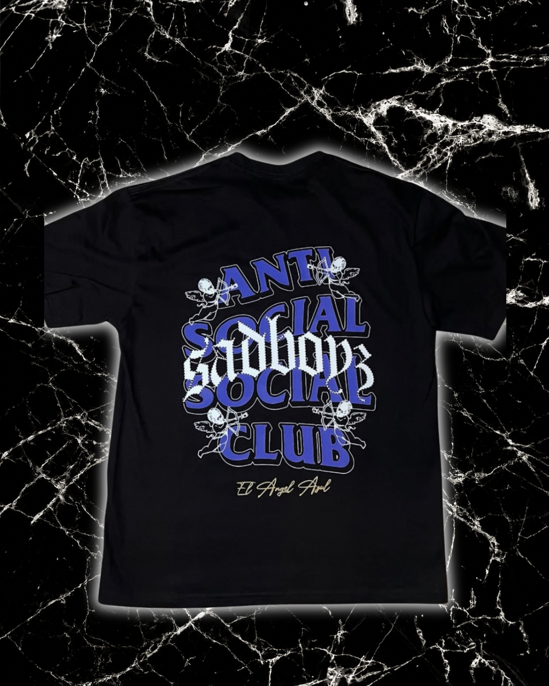 Sudadera Junior H "EL ÁNGEL AZUL" Full Pedrería x ASSC 🪽💎