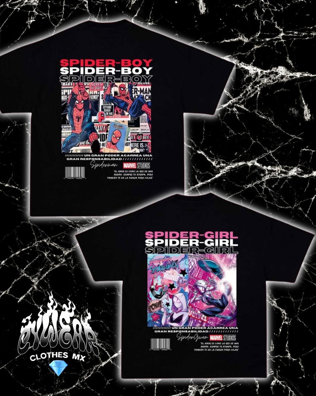 🕷️❤️ Playeras Dúo Spider-Man – Para Compartir con tu Persona Favorita 🕸️✨
