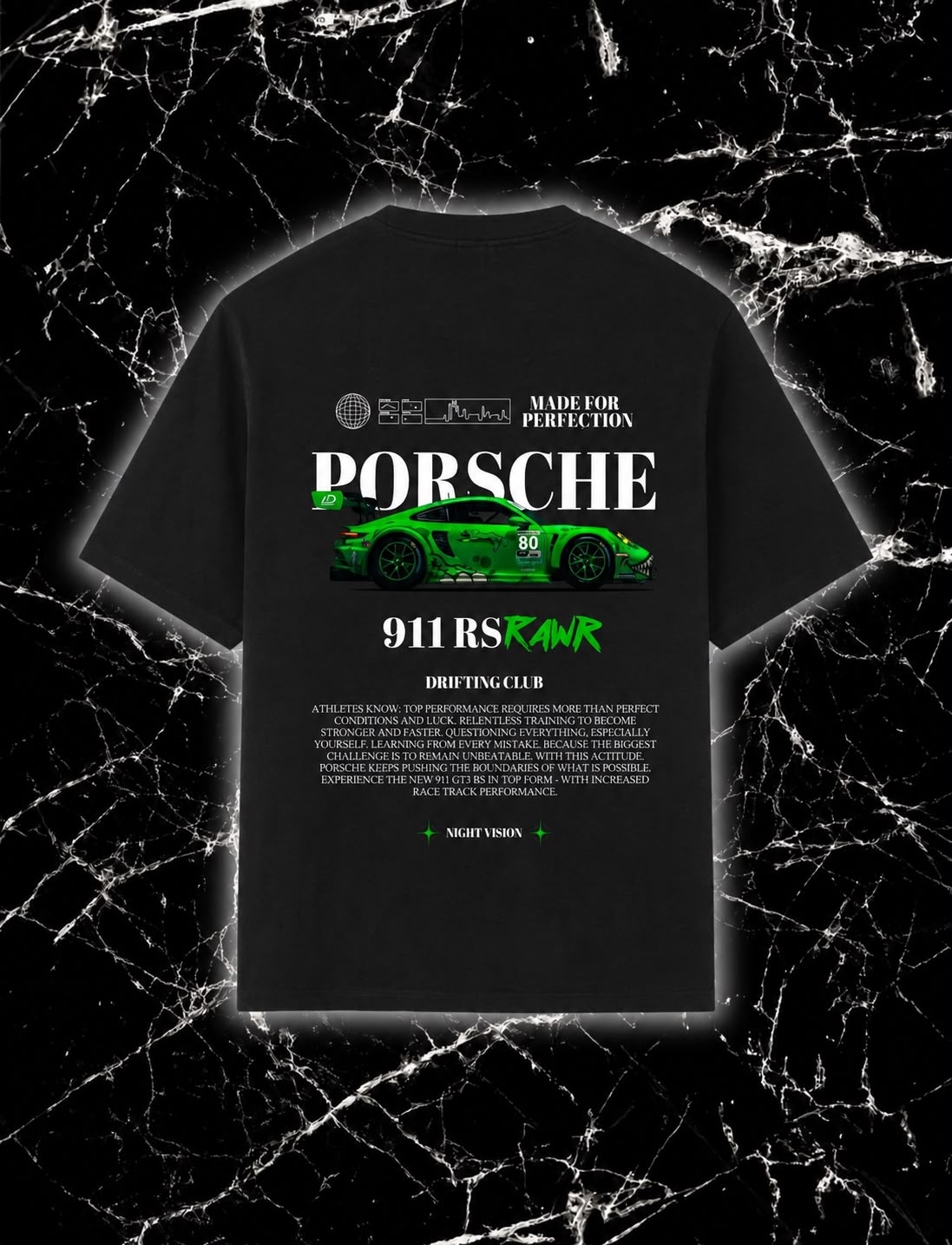 Playera y Sudadera Porsche 911 RS – Drifting Club 🏎️💚
