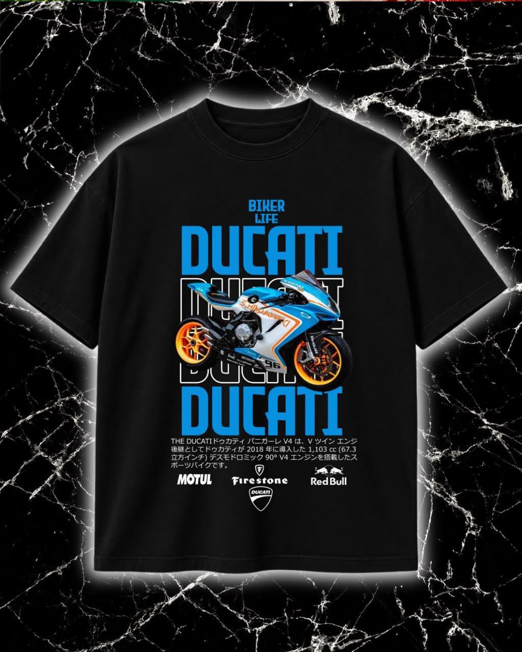 🏍️💙 Playera Ducati Biker Life – Racing Edition 🏁