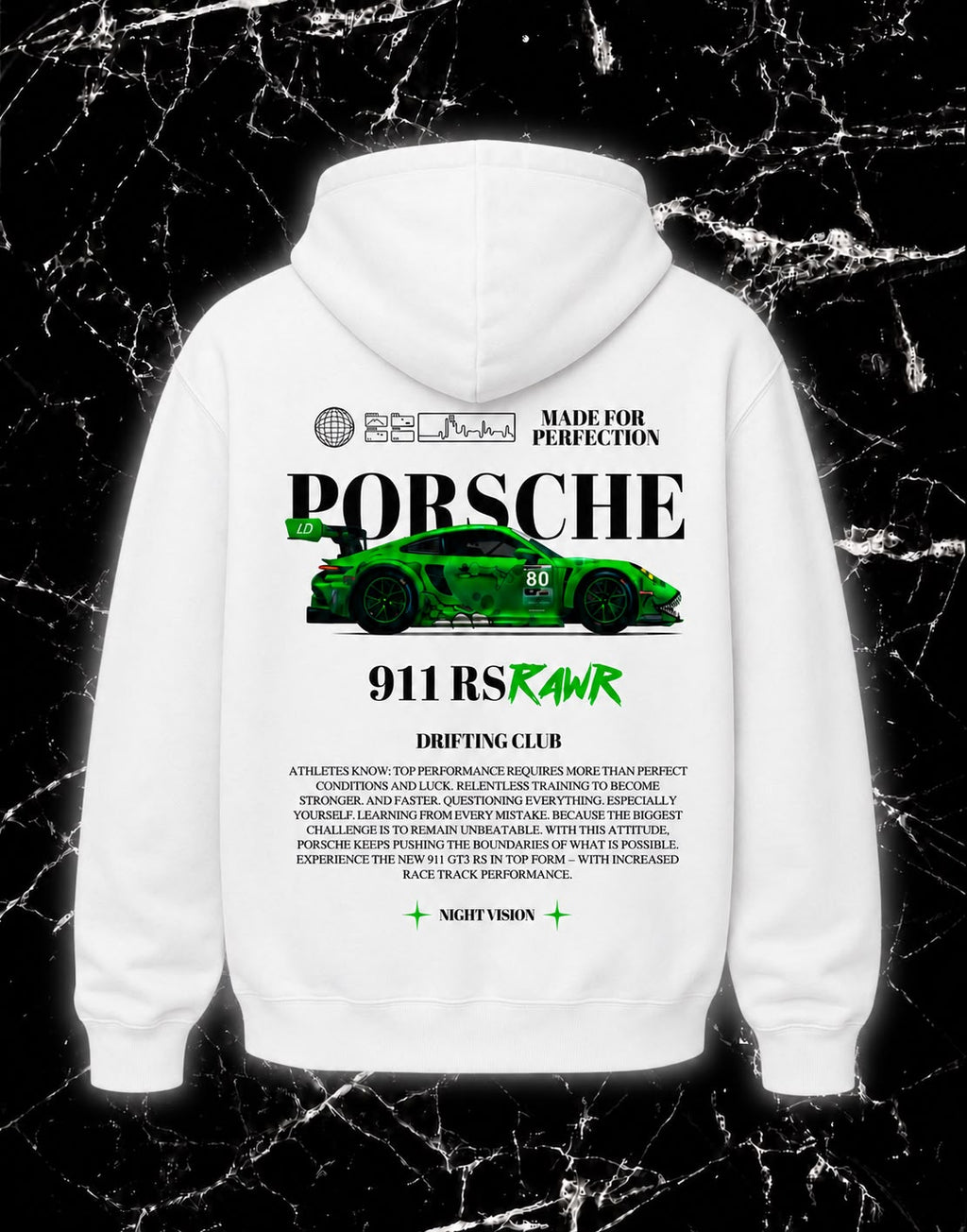 Playera y Sudadera Porsche 911 RS – Drifting Club 🏎️💚