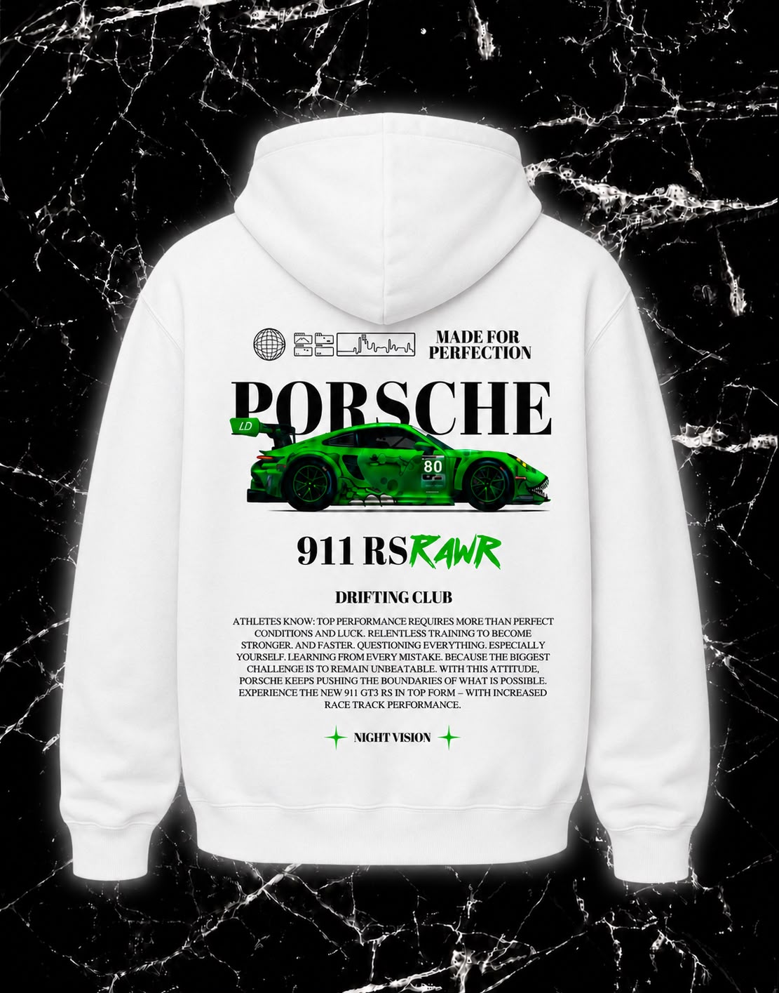 Playera y Sudadera Porsche 911 RS – Drifting Club 🏎️💚