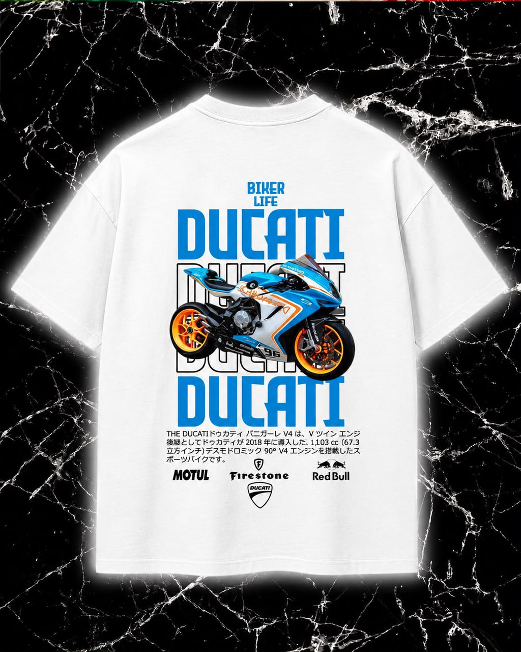 🏍️💙 Playera Ducati Biker Life – Racing Edition 🏁
